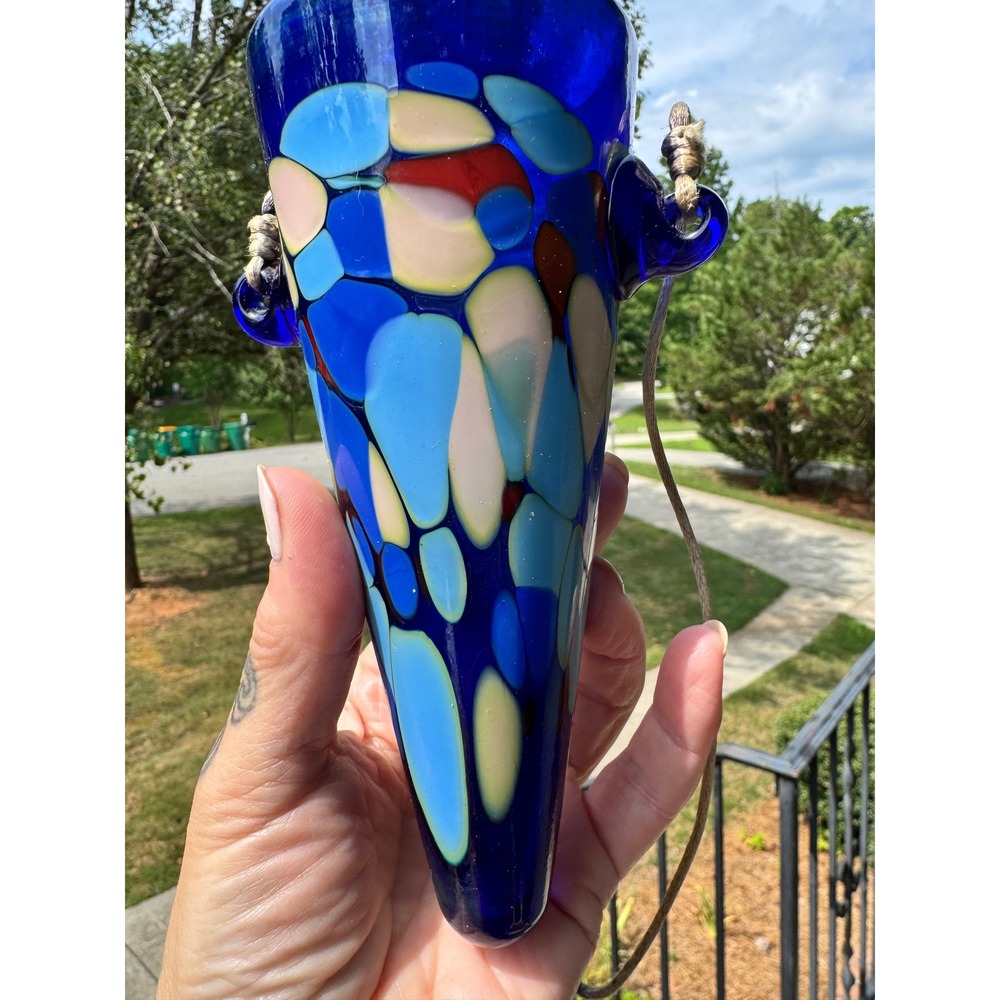 Elio Raffaeli Signed Murano Glass Wall Pocket 1995 End of Day Art Glass Vase
